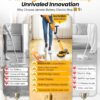 6000mAh Battery Electric Mop M1. 800RPM Cordless Electric Power Scrubber & Mops for Floor Cleaning. Best Automatic Spin Mops with Smart Display.Rotating Mop with LED Light & Water Spray-qimedo