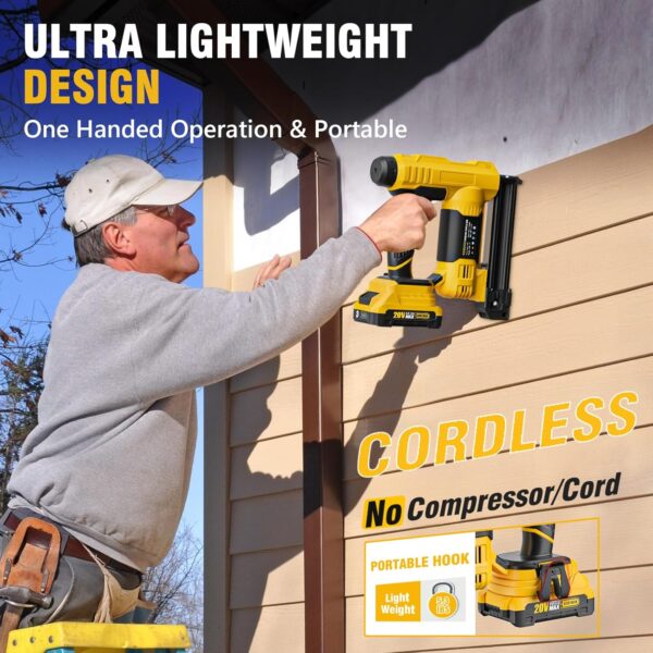 3FDCEBC9-E364-50C4-63CE-5B35448CCED0.jpg Alloyman 18 Gauge Nail Gun Battery Powered. 2 in 1 Cordless Brad Nailer/Electric Stapler with 2.0Ah Battery and Charger.1000pcs Nails and 500pcs Staples Included for Home Improvement & Woodworking