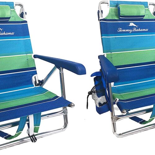 2 Backpack Beach Chairs with Storage Pouch and Towel Bar