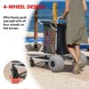 GDLF Foldable Beach Cart with Adjustable Handle and 12" Balloon Wheels. Heavy Duty Aluminum 220LBS Capacity