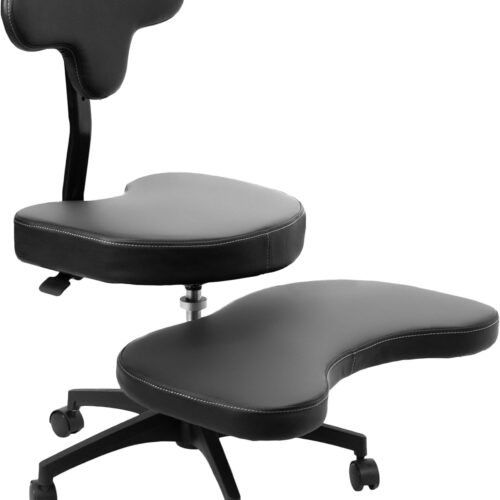 VIVO Cross-Legged Office Chair – Adjustable Height Floor Chair with Back Support for Yoga. Meditation. and ADHD (Black. CHAIR-CL02B-R)