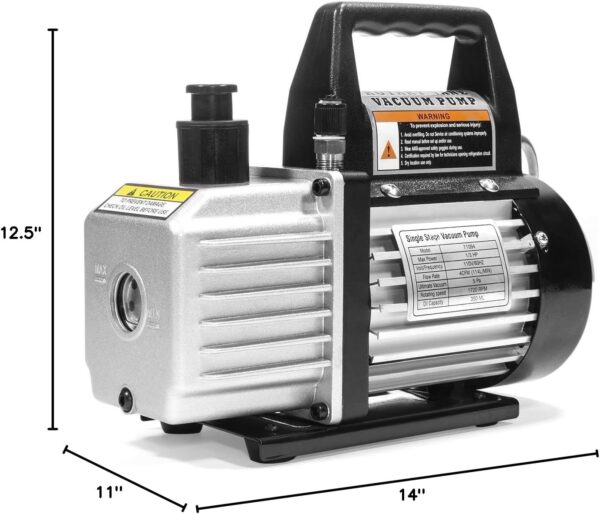 440F000E-BE2E-79F6-3D26-CF3C1111DC7E.jpg Premium 4CFM Air Vacuum Pump HVAC A/C Refrigeration Kit AC Manifold Gauge Case Set R134a Tap w/Leak Detector and Carrying Tote Bag