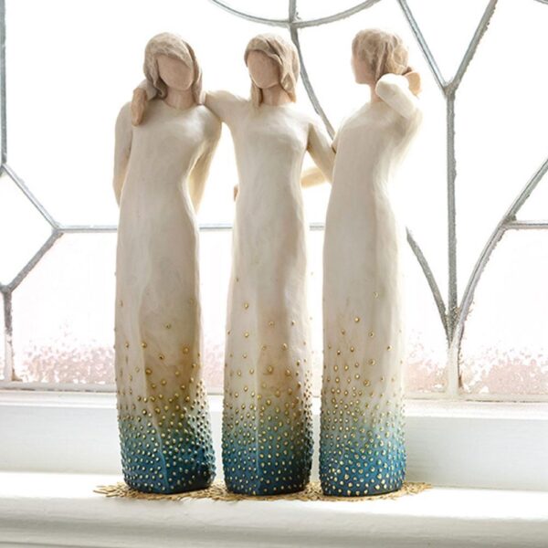 44158deb530ce4fdfd872f458acf19fc.jpg Sisters Forever Hand-painted Sculpture