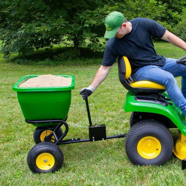 44C6D9FB-9713-0B8E-AFA8-07F736F30F2A 175 lb Tow-Behind Broadcast Spreader, Rustproof Poly Hopper, Universal Fit