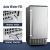 Commercial Under Counter Ice Maker Machine. 80Lbs/Day with 24lbs Ice Storage. Built-in Drain Pump/Automatic Cleaning/Timing Setting/Smart LCD Panel. Ideal for Both Home and Commercial Use