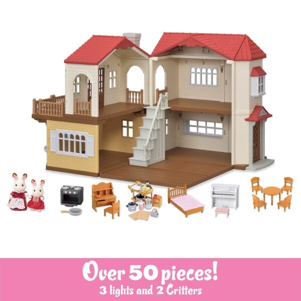 4659EBAC-C265-5D80-A35F-D53FA34BC171 Calico Critters Red Roof Country Home, Dollhouse Playset with Figures, Furniture and Accessories