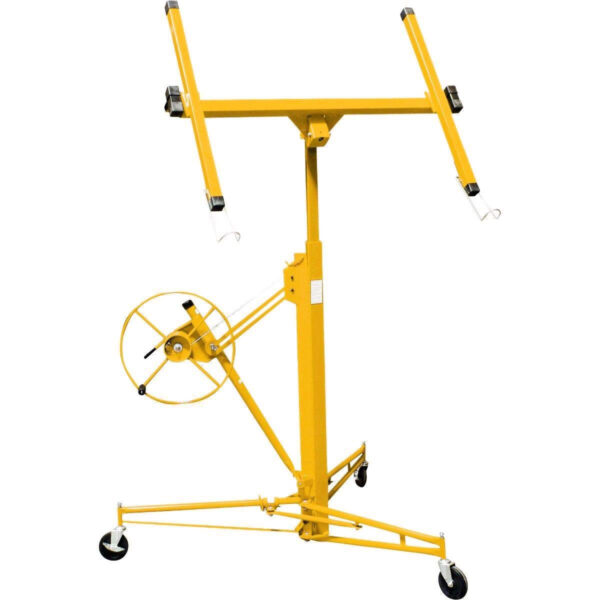 483DD49F-A7BF-30E2-020F-D37BCF65626E.jpg Stark USA 65044 65044 Drywall Lift 11' Yellow Rolling Sheetrock Panel Hoist Jack