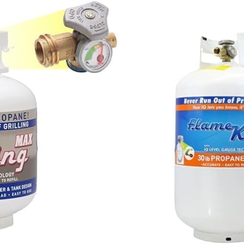 Pound Steel Propane Tank Cylinder with OPD Valve and Built-in Gauge. 20 lb Vertical-Flame King