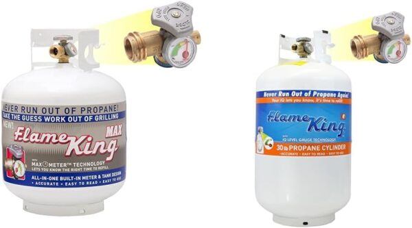 4AA9DCDA-B0B9-C592-80E5-DDA701FD2AEA.jpg Pound Steel Propane Tank Cylinder with OPD Valve and Built-in Gauge. 20 lb Vertical-Flame King