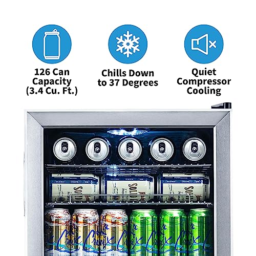 4C1F6973-4AF3-4D46-A9E9-6A27A95193EF.jpg NewAir Beverage Refrigerator Cooler | 126 Cans Free Standing with Right Hinge Glass Door