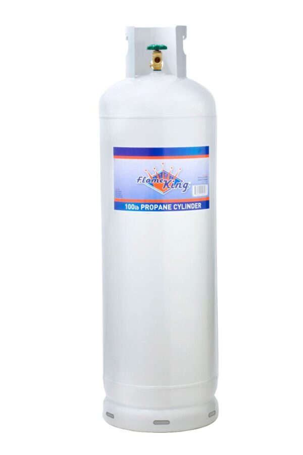 5023654E-5B27-89A3-E2AD-35CB28EA2B4C Flame King 100 lb Steel Propane Cylinder with OPD Valve, DOT Approved, Rust-Resistant, for Grills & Heaters