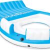 56299EP 145 x 125 x 20 Inch Splash N Chill Inflatable Lake and Pool Relaxation Island Lounger Seat for up to 7 Adults. Blue and White
