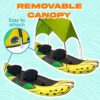 KP Inflatable Kayak 2 Person with Sun Canopy (Detachable) + Kayaks for Adults + 3rd Seat for Dog/Child + Waterproof Phone Bags + Adjustable Seats + Kayak + Backrests & More + New 2024 + Yellow Green