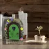 Solar Fairy Garden Stone Gate Resin Fairy Garden Ornament