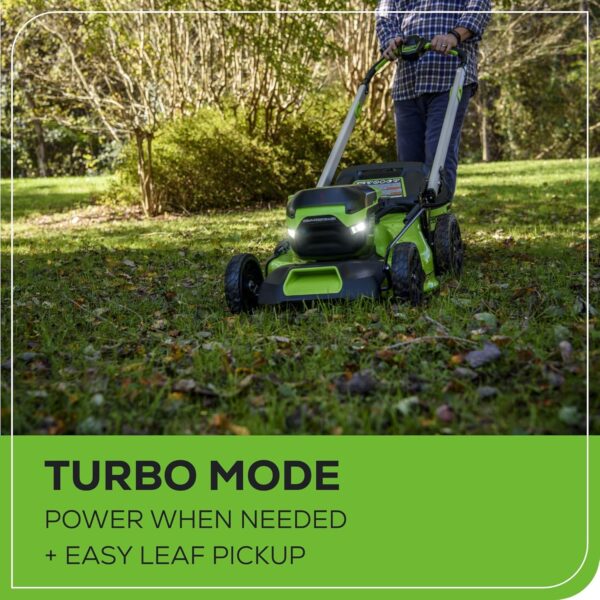 552ad4a79e104b48b903714d4f25bf25 60V 21” Cordless (Self-Propelled) Lawn Mower , 2 x 4.0Ah Batteries and Dual Port Rapid Charger