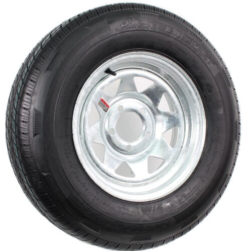 Radial Trailer Tire on Rim ST205/75R14 with 5 Lug Galvanized Spoke Wheel