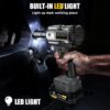 Cordless Impact Wrench. 1200Nm(900ft-lbs) High Torque 1/2'' Impact Wrench. 21V Brushless Electric Impact Gun with 2Pcs 4.0Ah Batteries. 1 Hour Fast Charger. 5 Sockets. Power Impact Driver for Car Home