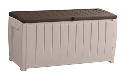 Novel Plastic Deck Storage Container Box Outdoor Patio Furniture 90 Gal. Brown