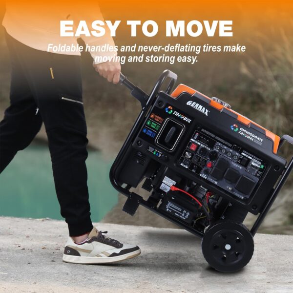 57112408-27C7-F270-D4BA-64A383C4098F.jpg GENMAX 10500 Peak Watt Tri Fuel Open Frame Inverter Generator.with ATS.Quiet Technology.CO Sensor.digital display and 50A.Ideal for Home backup.contruction site and RV Camping (GM10500XiT)