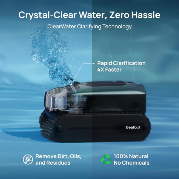 587167A6-D288-2D25-5DA4-C020F5F6DD7D.jpg Beatbot AquaSense 2 Pro Cordless Pool Vacuum Robot. Unmatched 5-in-1 Cleaning. Surface Parking. Skims Water Surface with APP Control. Water Clarification. for Pools up to 3.875 Sq.ft �� Emerald Green