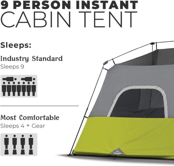 59224EFA-857B-2EC4-D442-ED7C1FD0A96E.jpg Core 9 Person Instant Cabin Tent - 14' x 9'. Green (40008)