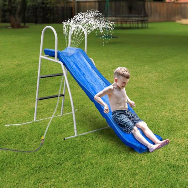 594C7EB4-4CFC-D053-2ADA-D053B24DAAEC.jpg XDP Recreation 6 Foot Water Wave Slide with Built In Adjustable Sprinkler. Freestanding with Ground Pad and Hose Extension for Lawn Fun. Ages 3 to 8