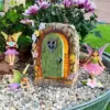 Solar Fairy Garden Stone Gate Resin Fairy Garden Ornament