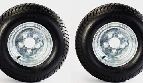 2-Pack Trailer Tire On Rim 20.5X8-10 205/65-10 20.5X8.0-10 5 Lug E Galvanized