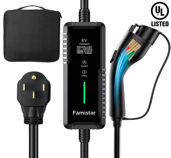 627CAF6D-5C82-AC0E-E089-8F0673D92A1B.webp Level 2 & Level 1 EV Charger. 16Amp 110-240V Portable J1772 Electric Car Charger with Adjustable Amp Delayed Timer 25ft Long Cord