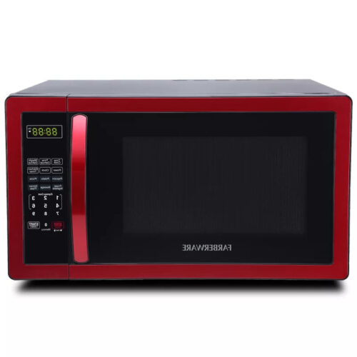 Farberware FMO11AHTBKN 1.1 cu. Ft. 1000-Watt Countertop Microwave Oven in Metallic Red