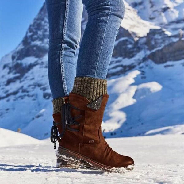68901819b805a32260f998e445008375.jpeg Women's Winter Warm Back Lace Up Snow Boots