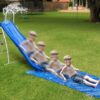XDP Recreation 6 Foot Water Wave Slide with Built In Adjustable Sprinkler. Freestanding with Ground Pad and Hose Extension for Lawn Fun. Ages 3 to 8