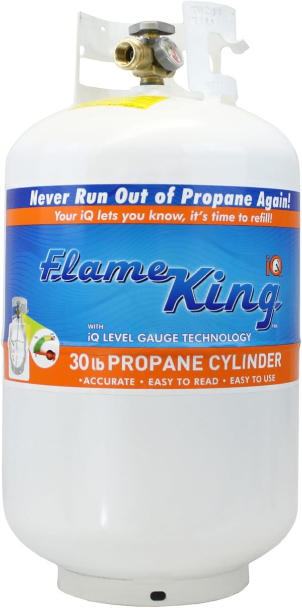6DB41659-54F0-D590-B0AC-CC768946EF87.jpg Pound Steel Propane Tank Cylinder with OPD Valve and Built-in Gauge. 20 lb Vertical-Flame King