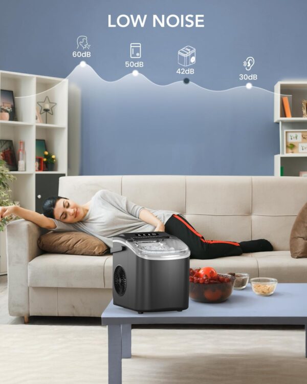 6DFEAD57-9CBB-C2DD-F24E-A21538985742.jpg Ice Maker Countertop. Efficient Easy Carry Ice Machine. Self-Cleaning Ice Maker with Ice Scoop & Basket. 9pcs/ 8mins 26.6Lbs Per Day for Home/Office/Kitchen.Black