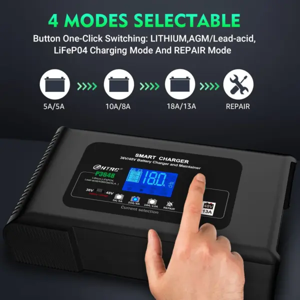 6E86A9BA-0365-97A5-385E-F16C24A6C13A.webp 36 Volt Golf cart Charger 18-Amp Smart Charger. Car Battery Charger.Trickle Charger.36V.18-Amp and 48V.13-Amp.Lithium.LiFePO4.Lead-Acid AGM/Gel/SLA.Battery Charger. for EZGO TXT.Car. Boat.