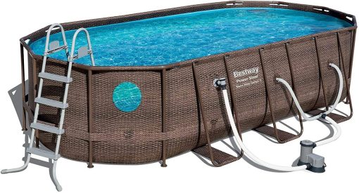 6EADA97E-B3D5-71CF-2B42-6F5D5B1B3306.jpg Bestway Power Steel 18' x 9 'x 48' above ground swimming pool Set with metal frame home swimming pool sand filter pump. skimmer and vacuum