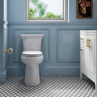 70A28062-A41A-5093-D5FF-5AE167EA28AF KOHLER Extra Tall Highline Arc Complete Solution 2-piece 1.28 GPF Single Flush Elongated Toilet in White (Seat Included) 78305-0