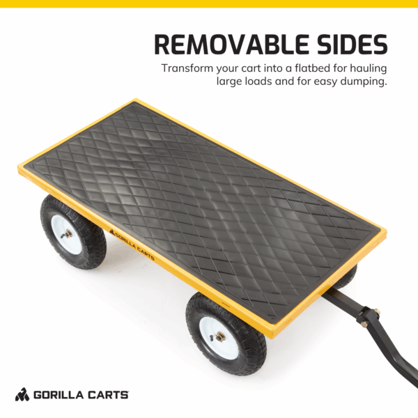 70ED81F3-90BC-CBEB-7C65-04A858BDFC51.png Gorilla Carts 1200 Pound Capacity Steel Utility Cart Wagon with Removable Sides