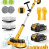 6000mAh Battery Electric Mop M1. 800RPM Cordless Electric Power Scrubber & Mops for Floor Cleaning. Best Automatic Spin Mops with Smart Display.Rotating Mop with LED Light & Water Spray-qimedo