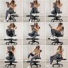 VIVO Cross-Legged Office Chair – Adjustable Height Floor Chair with Back Support for Yoga. Meditation. and ADHD (Black. CHAIR-CL02B-R)