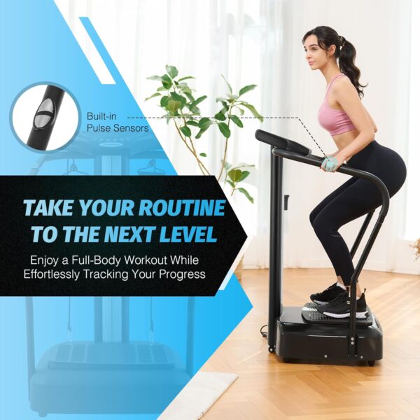 72061F90-8D48-253E-712D-713454635903.jpg Whole Body Vibration Plate. 500W Vibration Plate Exercise Machine with 99 Levels 3 Preset Modes & 2 Resistance Bands. Training Fitness Vibration Platform Machine for Home Gym with 330lb Capacity