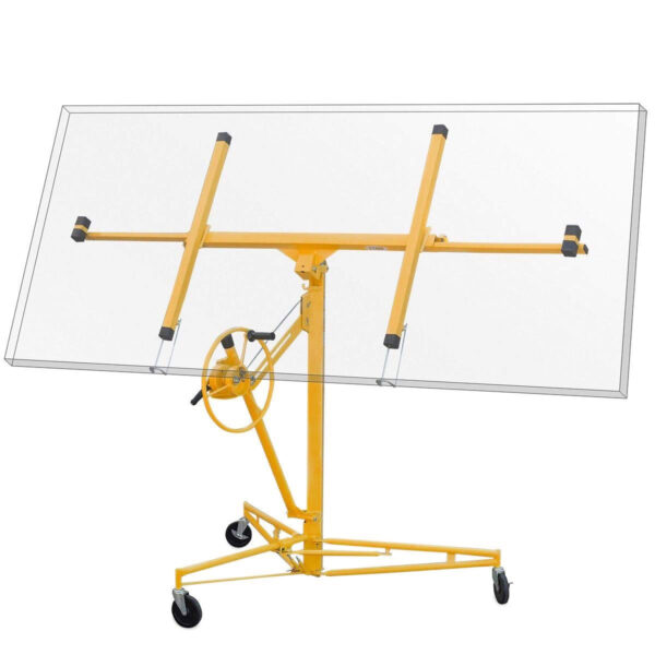 736F00C7-344D-92A2-E58B-962A0E453184.jpg Stark USA 65044 65044 Drywall Lift 11' Yellow Rolling Sheetrock Panel Hoist Jack
