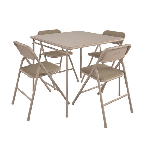 751564DD-1F57-1F25-2CCE-E8E25A252045.jpg 5-Piece Folding Dining Set with Card Table and 4 Fabric Padded Chairs. Tan