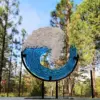 Ocean Wave Fused Glass Sculpture
