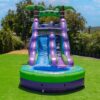 HeroKiddo 16' Purple Tropical Lightweight Premium Commercial Grade Water Slide Inflatable with Attached Pool for Kids and Adults (with Blower). Wet Dry Use. Summer Fun