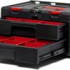 Keter Stack-n-Roll Modular Tools Organizer for Garage Storage and DIY. 3 Piece Resin Rolling Tool Box System for Small Parts