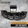 Ready Hour. Emergency Meal Entrées. Real Non-Perishable Meals. 25-Year Shelf Life. Portable Flood-Safe Container. 120 Servings