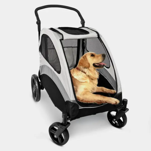 7C5705D7-D3EB-FF4E-6C55-9E071BDEBFDD.webp Foldable Pet Stroller for Large or 2 Dogs Cats Jogger Wagon with 4 Wheels