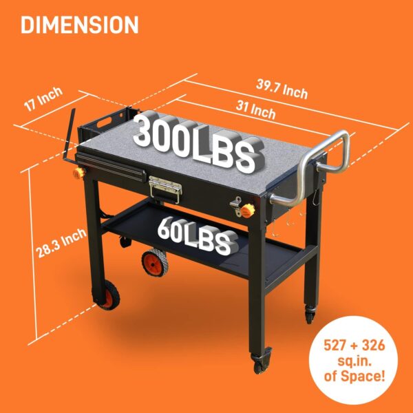 7DDBF3D3-8383-FC38-389E-505879CED7D2.jpg Portable Outdoor Grill Table. Folding Grill Cart Solid and Sturdy. Blackstone Griddle Stand Large Space. Blackstone Table with Paper Towel Holder. Grill Stand for Blackstone Griddle. Ninja Grills etc