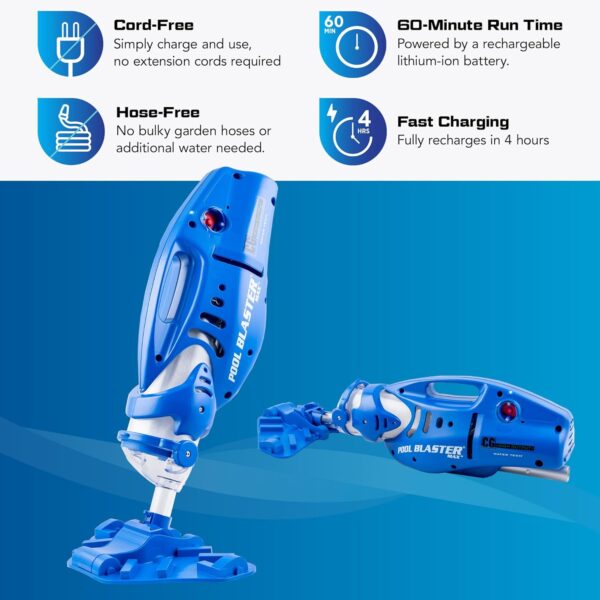 7DEDFC99-CF11-E627-CE31-C544C63C5253.jpg POOL BLASTER Max Cordless Pool Vacuum for Deep Cleaning & Strong Suction. Handheld Rechargeable Swimming Pool Cleaner for Inground and Above Ground Pools. Hoseless Pool Vac by Water Tech
